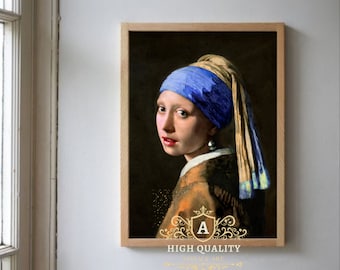 Girl with a Pearl Earring , Johannes Vermeer 1665-1666 , Print and Frame this Digital Files