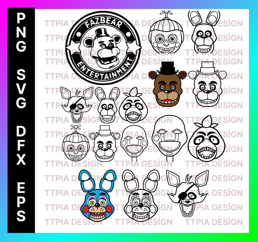 FNAF Svg, Five Nights at Freddy's Set, Freddy's Svg, Cut Files for