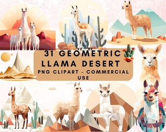 Boho Baby Llama Geometrische Clipart Adventure Outdoor Clipart Desert Cactus clipart Llama Geometrische PNG Digitale download sublimeren