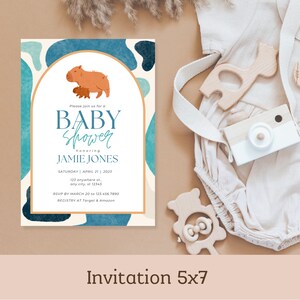Capybara Baby Shower Invitation