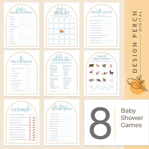 Capybara Baby Shower Games (8 Games)