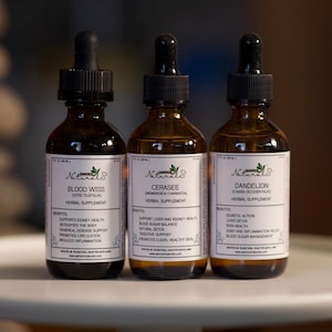 Detox and Cleanse Bundle: Three Tincture Set Handcrafted Cerasee, Dandelion & Blood Wiss