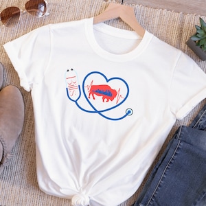 Unisex Heavy Cotton Tee, Buffalo Bills Tshirt, American Football, Buffalo Bill Gift, Nurse Gift
