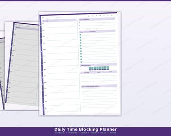 Planificador diario de bloques de tiempo/Programa de productividad para mamás ocupadas (Descarga digital)