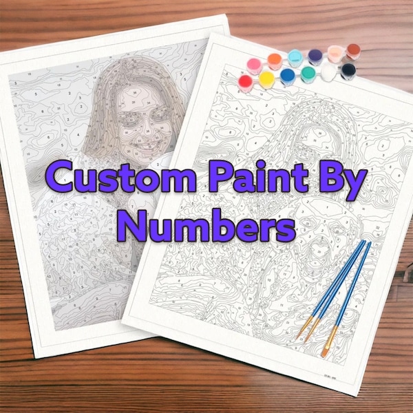 Personalized Photo Painting Kit - Custom DIY Paint-by-Numbers Canvas - Unique Art Project for Family & Friends - Create Your Own Masterpiece