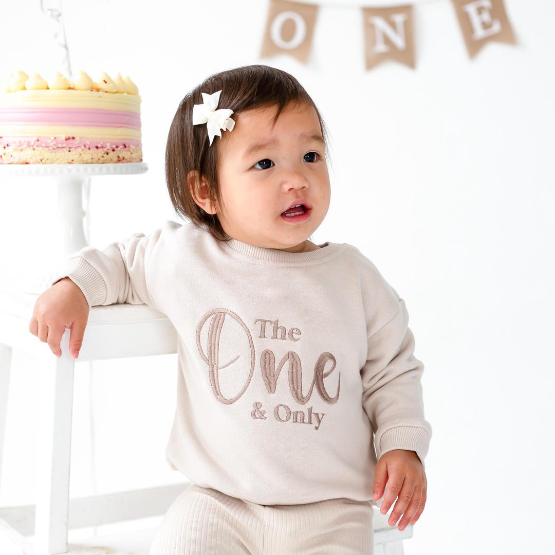 One Embroidered The One and Only Embroidered First Birthday Sweatshirt Jumper - Etsy