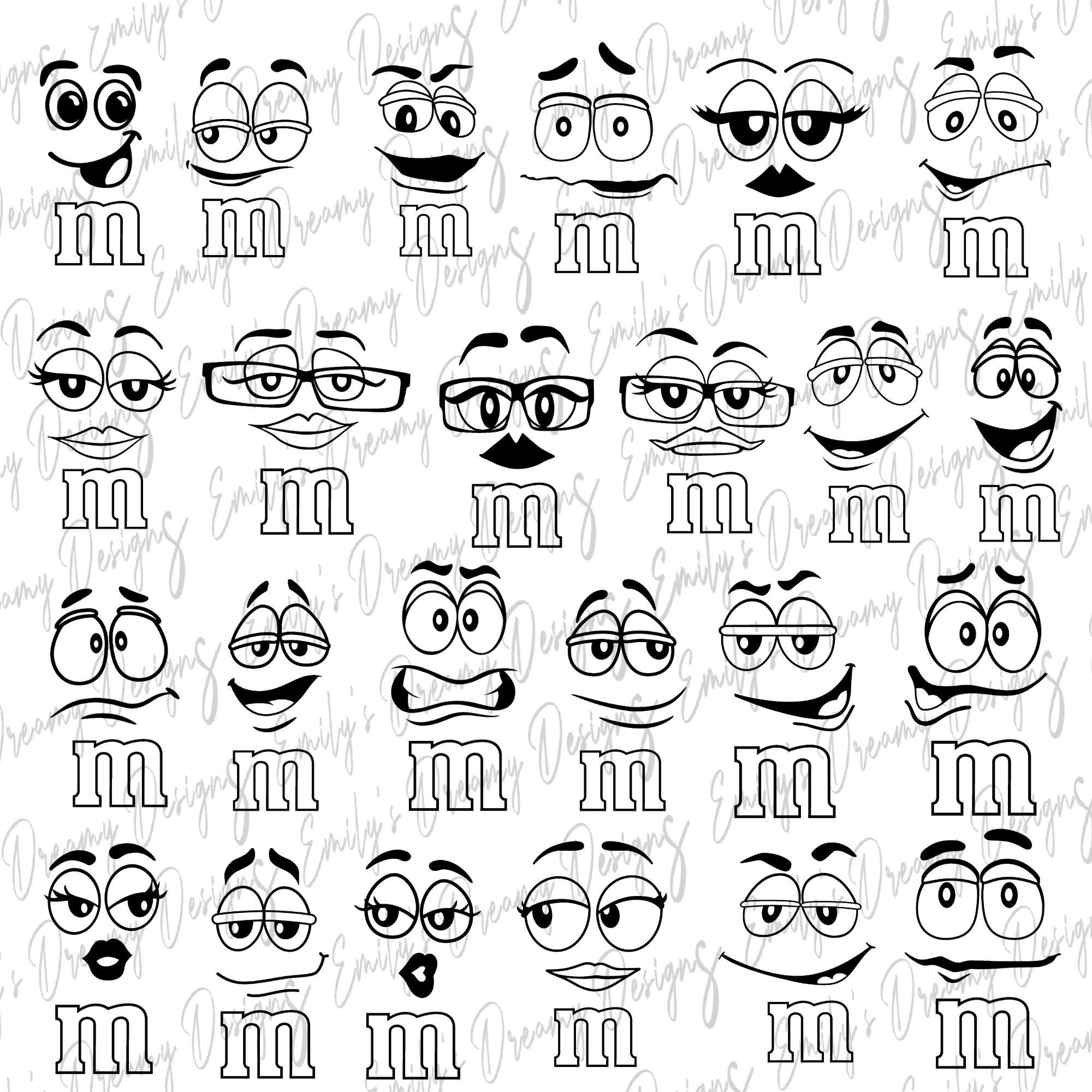 M and M's M&M Faces SVG and JPG Cutting Files for the Cricut – Family  Supply Digitals