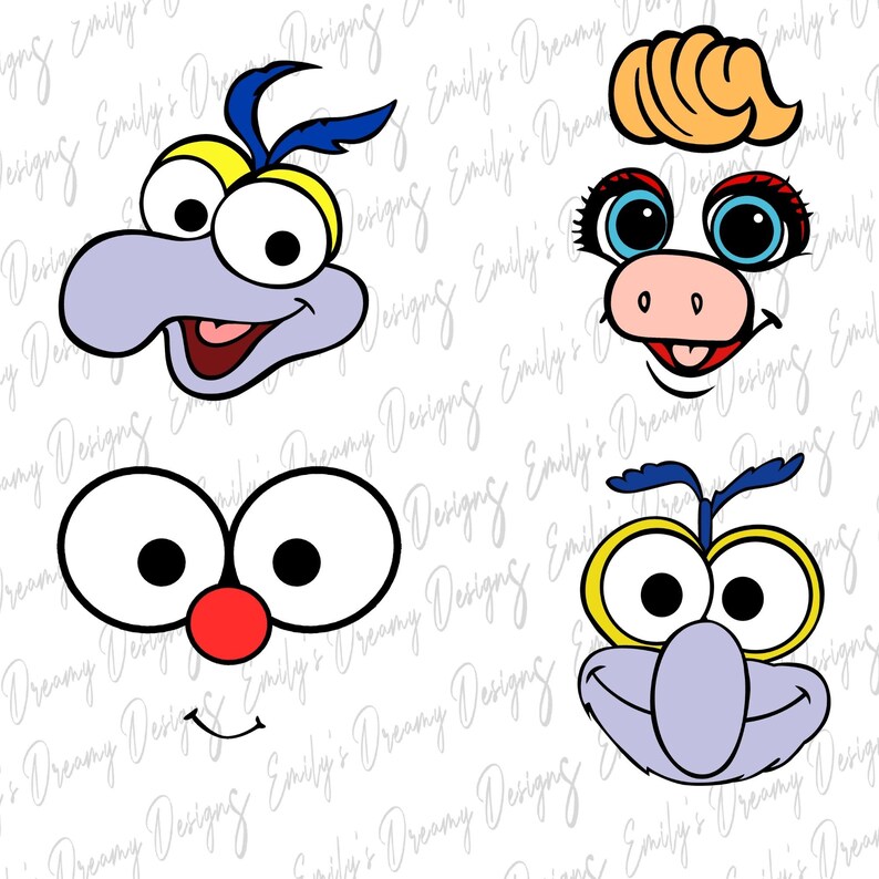 Muppet Baby Faces and Face Outlines SVG PNG Full Bundle Muppet - Etsy ...