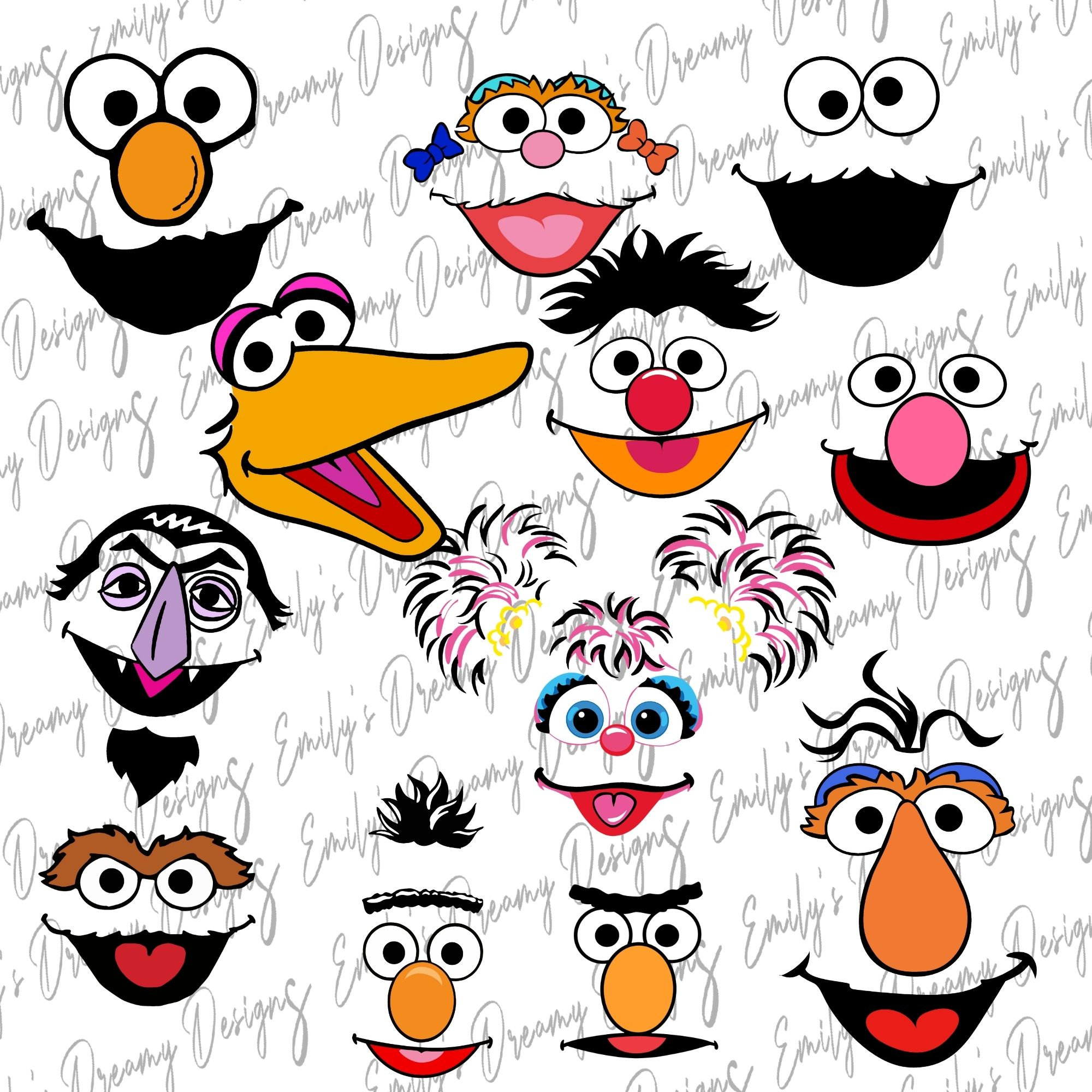 Sesame Street Characters Faces Coloring Pages
