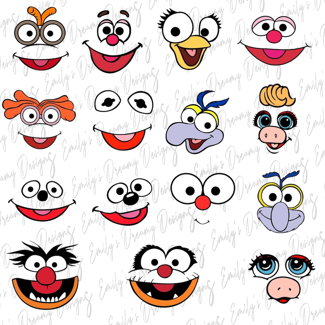 Muppet Baby Faces SVG PNG Full Bundle Muppet Baby Svg Png - Etsy