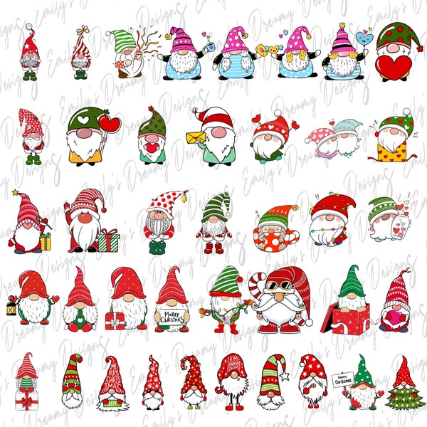 Christmas Gnome Clipart - Etsy