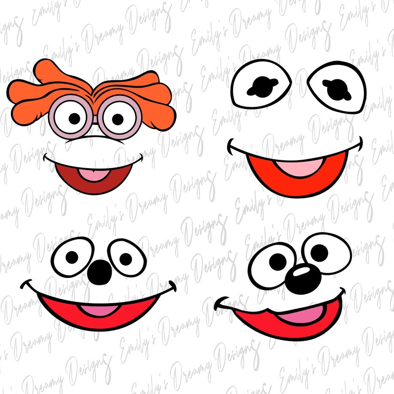 Muppet Baby Faces and Face Outlines SVG PNG Full Bundle Muppet - Etsy ...