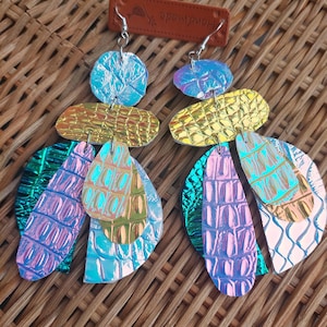Lightweight Leather Earrings – Handmade Statement Jewelry Gift for Her | Sterling Silver Hooks | Boho Holiday Style