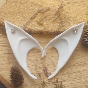 Silicone Elf Ears with Piercing or Without, Soft white Pixie Ears for Cosplay, Halloween, Fantasy Costume, Gift for Her Him Fairy Party