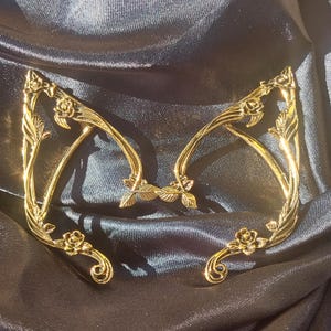 Exquisite Goldene Elfen-Ohrmanschetten – Fantasy Ohrschmuck für linkes & rechtes Ohr | Cosplay Elfenohrringe | Geschenk für Sie