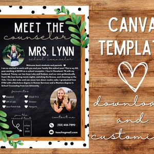 Meet The Counselor: Canva Template (Instant Download) (Editable)