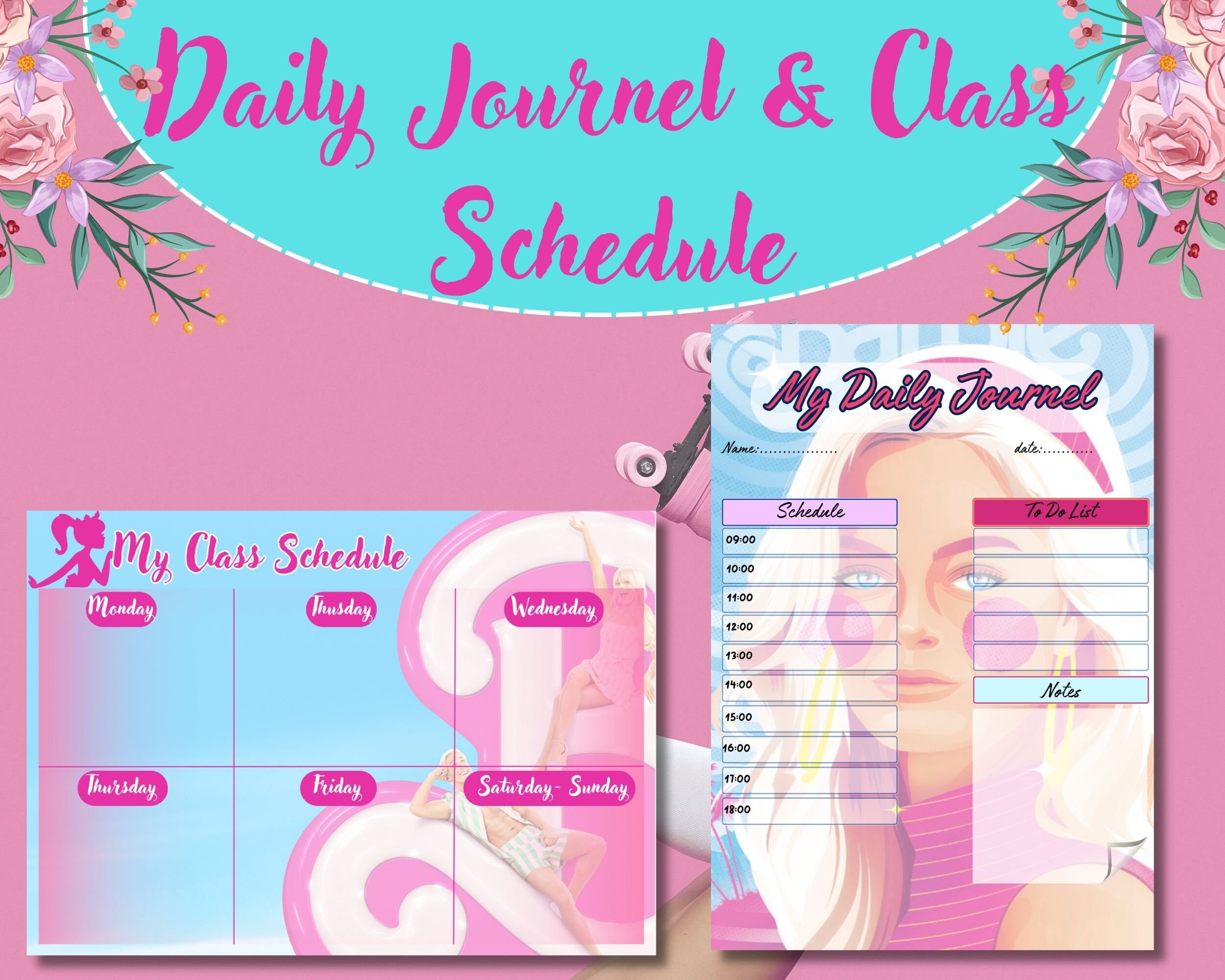 Barbie Class Schedule and Daily Journelbarbie Planner Etsy