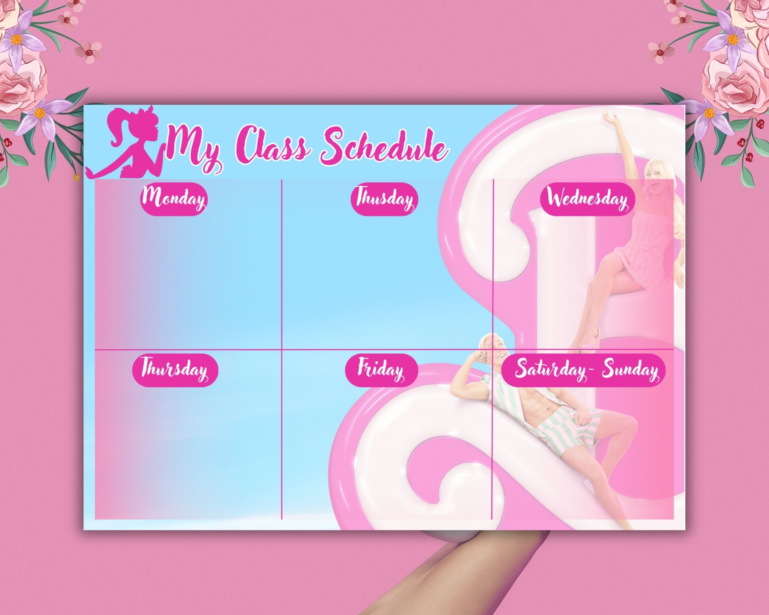 Barbie Class Schedule and Daily Journelbarbie Planner Etsy