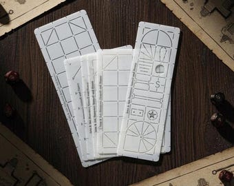 Wiederverwendbare Polyester-Schablonen (einzeln) für die Gestaltung von Rollenspielkarten – D&D und Tabletop-Spiele