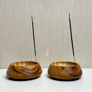 Incense Holder for Sticks | Chestnut Wooden Incense Burner | Set of 2 Ash Catcher