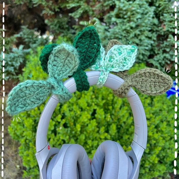 Leaf Headphone Crochet Etsy