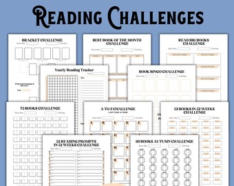 Printable Reading Challenges for Booklover Gift TBR Challenge What to Read Next TBR Game Gift for Bookworm Digital Download