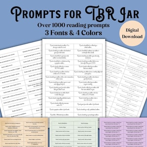 Pot TBR Instructions de lecture imprimables pour le défi des amateurs de livres Que lire ensuite Jeu TBR Cadeau pour les invites de rat de bibliothèque Pot TBR