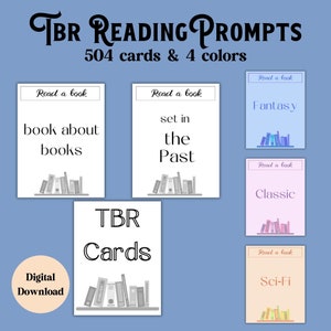Cartes d'invitation à la lecture imprimables Cadeau pour amoureux des livres Que lire ensuite Jeu TBR Cadeau pour invites de rat de bibliothèque Bocal TBR Téléchargement numérique alternatif TBR