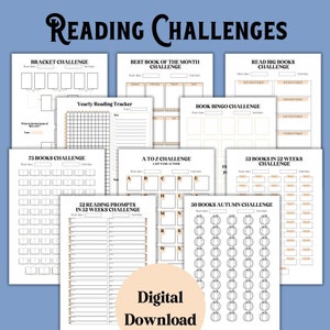 Printable Reading Challenges for Booklover Gift TBR Challenge What to Read Next TBR Game Gift for Bookworm Digital Download
