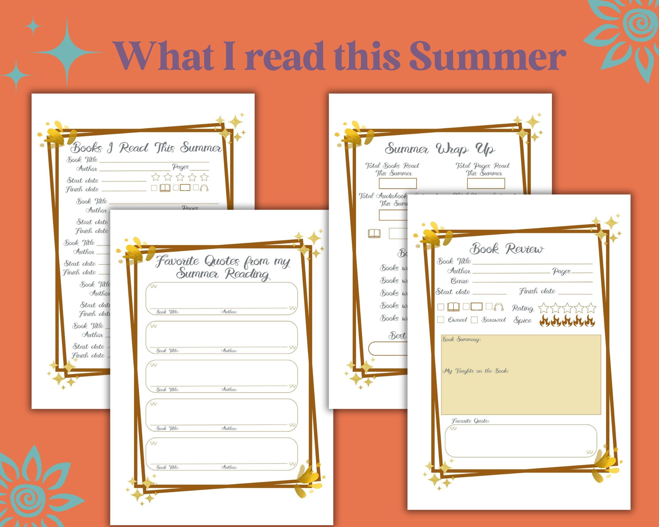 My Summer Tbr Reading Journal Printable For Bookworm Gift For Summer My Summer Tbr Reading Journal Printable For Bookworm Gift For Summer
