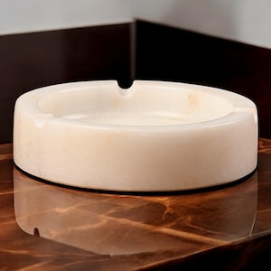 Handmade Natural Marble Ashtray – Luxury Minimalist Cigar & Cigarette Ashtray, Decorative Stone Accessory, Unique Gift