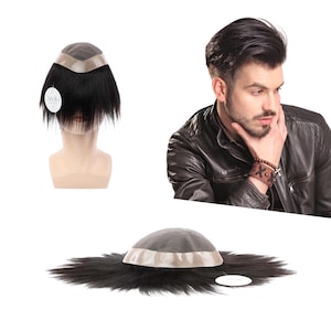 Artello® PREMIUM MONO Smart Hair System for Men, Smooth Hair Wig in 100% Natural Human Hair, 3D Premium Base