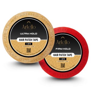 Artello® Ultra Hold and Firm Hold Double-Sided Adhesive Hair System Tape Combo, (Yellow - 1 Inch x 5 Meters) and (Red - 1 Inch x 5 Meters)