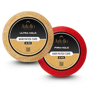 Artello® Ultra Hold and Firm Hold Double-Sided Adhesive Hair System Tape Combo, (Yellow - 1 Inch x 20 Meters) and (Red - 1 Inch x 25 Meters)