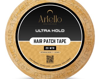Artello® Ultra Hold HAIR PATCH TAPE für Männer, doppelseitiges Baumwollgewebeband zur Basisinstallation, wasserdichtes Haar-Perückenband (gelb)