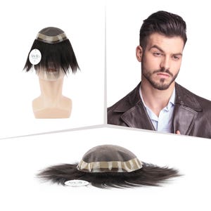 Artello® FINE R MONO Smart Hair System for Men, Silky Hair Wig in 100% Natural Human Hair, 2x Finest Base