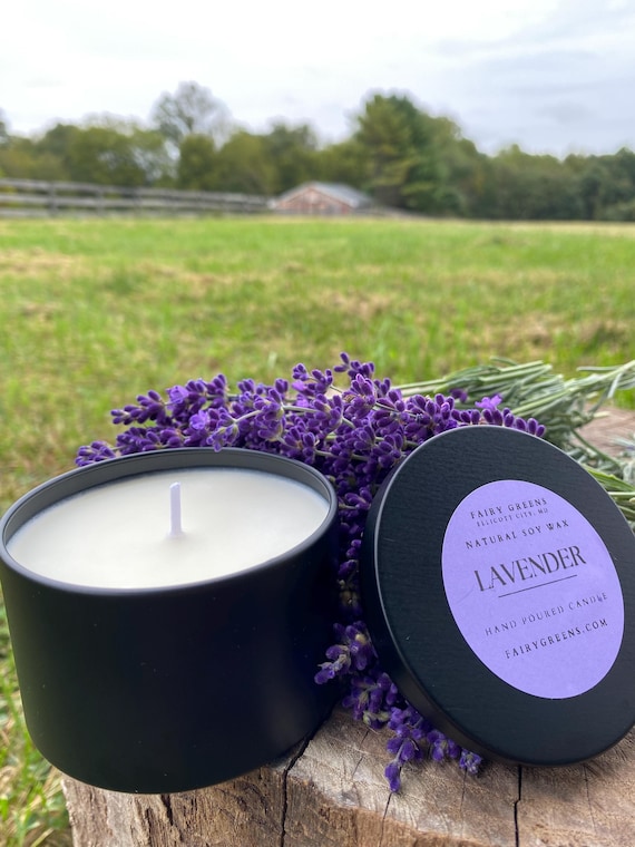 Lavender Candle | Handcrafted with Soy Wax and Lavender Oil | 8 oz | Mother’s Day Gift Anniversary | Personalized Wedding Gift