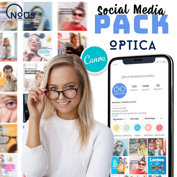 OPTICAS / Pack de Plantillas 100% Editables en CANVA