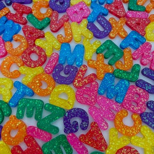 Rainbow ABC Resin Letters | Sensory Alphabet Resin Letters | Uppercase ABCs | Learning Resources | Sensory Loose Parts | Play Dough Letters image 2