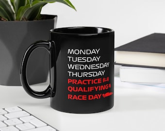 Taza de café negra Race Week: ¡comienza el día en la pole position!