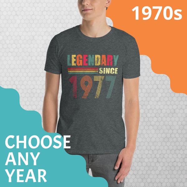 Legendary Since the 1970's Retro Tee Shirt - Vintage Birthday Gift!