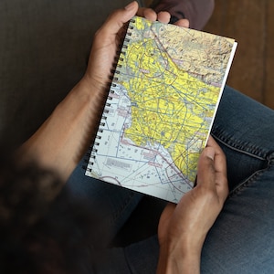 KLAX (Los Angeles/SoCal) Luchtvaart sectionele 5.5"x8.5" Spiraal Notebook
