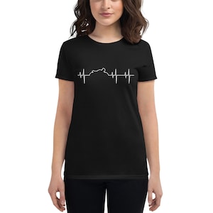 Motorcycle Heartbeat Cafe Racer Ladies Tee Shirt
