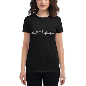 Ladies Motorcycle Heartbeat - Kawasaki Ninja 250 Tee Shirt