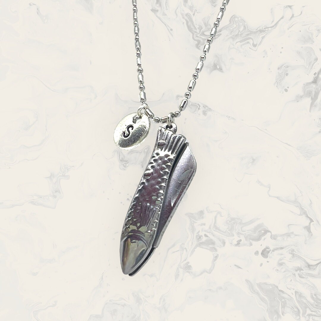 Filet Fish-Shaped Pocket Knife Charm Necklace – Curated by Jodie
