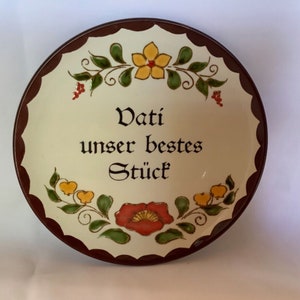 German Decorative Wall Plate, Father’s Day Gift