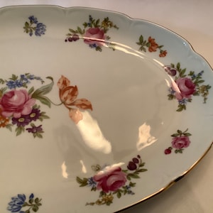 Vintage German JL Menau Graf Von Henneberg Floral Serving Platter