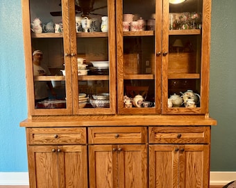 Custom White Oak Hutch | Made to Order Solid Wood Hutch Cabinet | Dining Room, China Cabinet, Storage Hutch