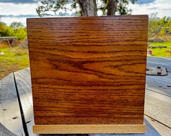Handcrafted White Oak Cremation Urn: Special Walnut Stain, Made in USA
