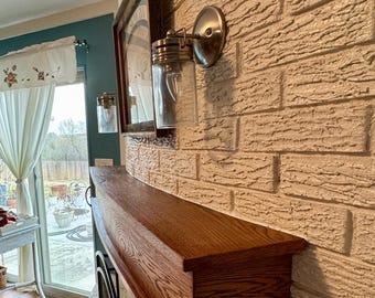 Custom Curved Wood Fireplace Mantel | White Oak  Mantel Shelf | Handmade Solid Wood Mantel | Modern Rustic Fireplace Mantel | Made to Order